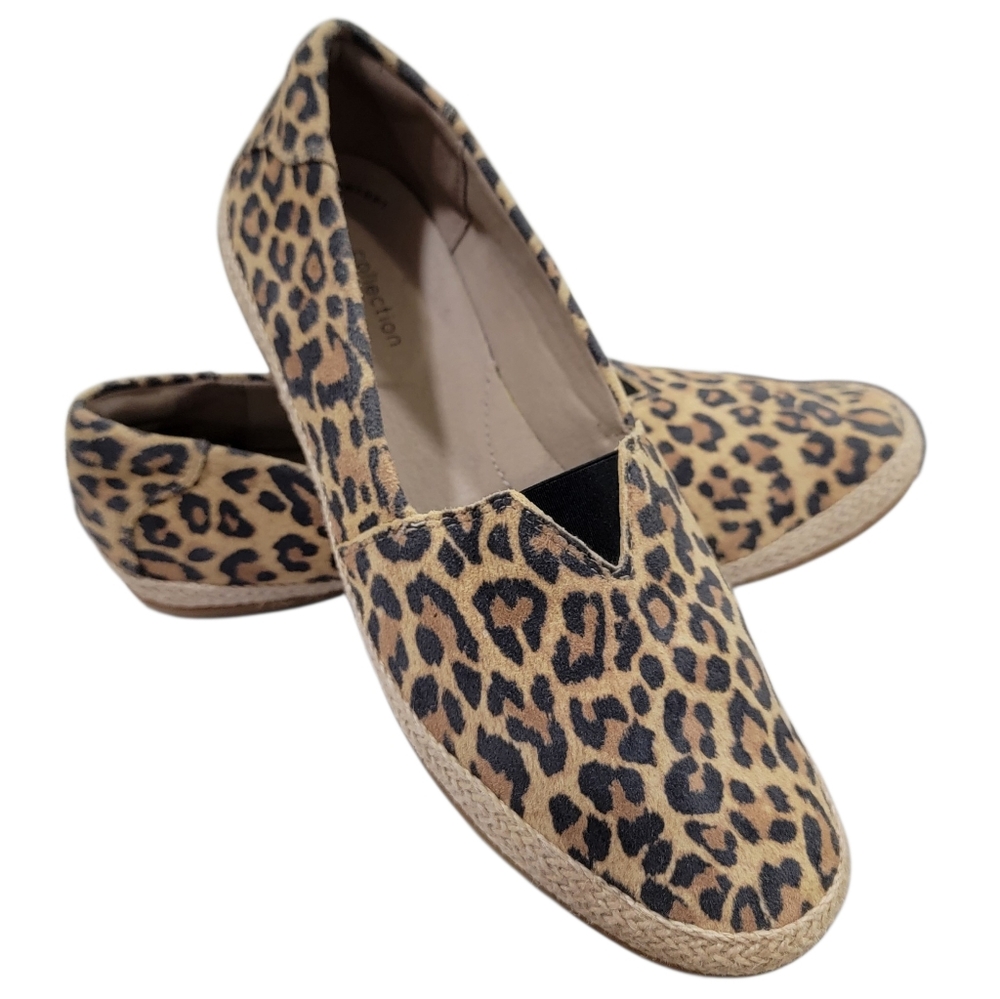 Clarks Espadrille Danelly Sky Leather Leopard Print Slip On Shoes Women’s 8.5 - Picture 15 of 15